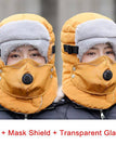 Yellow+Mask Shield / Transparent Glasses