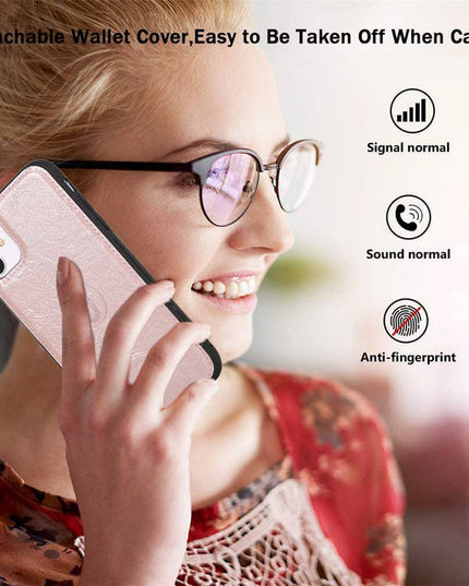 Detachable Flip Folio Zipper Purse Phone Case for iPhone - Libiyi