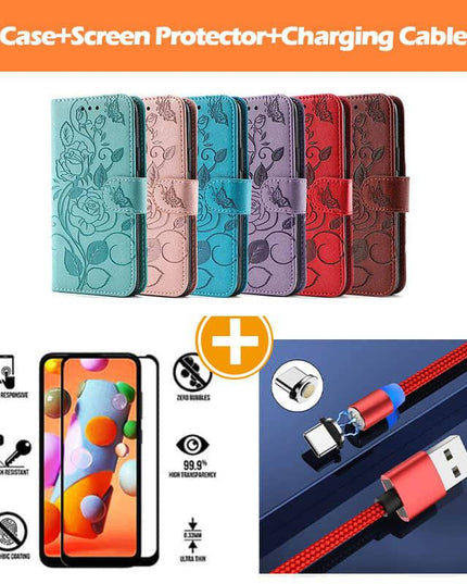 3D Embossed Rose Wallet Case For Samsung A42(5G) - Libiyi