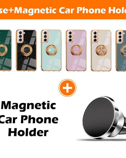 Shiny Plating Built-in Finger Ring Case For Samsung S21 - Libiyi